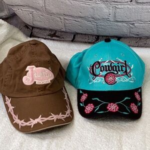 2 western ball caps